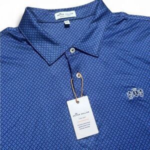 Peter Millar Geometric Blue Polo Shirt